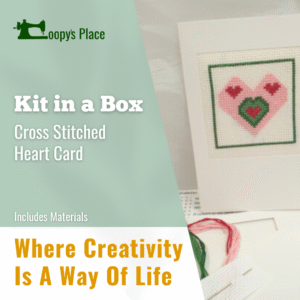 Kit in a Box-Cross Stitched Heart Card