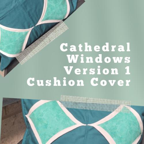 Cathedral Window version i Image of green and white cathedral window cushion cover-version 1.